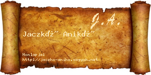 Jaczkó Anikó névjegykártya