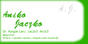 aniko jaczko business card